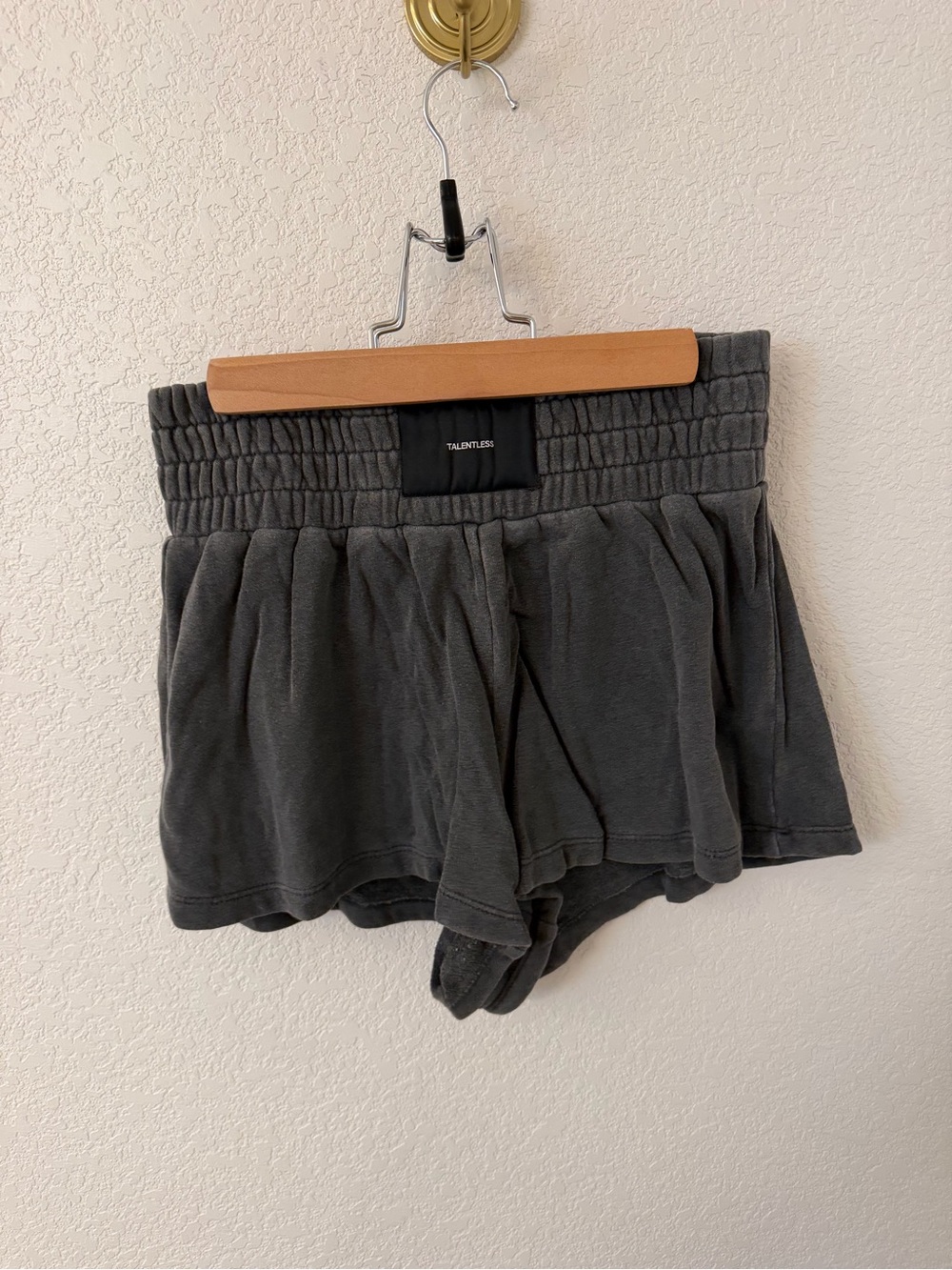 TALENTLESS Charcoal Elastic-Waist Lounge Shorts